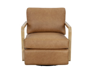 Castell Swivel Lounge Chair  Rustic Oak
