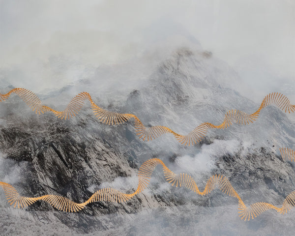 Mystic Mountain  72" X 30"  Black Frame