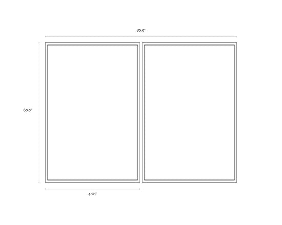 Opposites Attract (Set Of 2)  40" X 60"  Charcoal Floater Frame