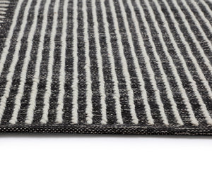 Serene Handwoven Rug  Black / White 9' X 12'