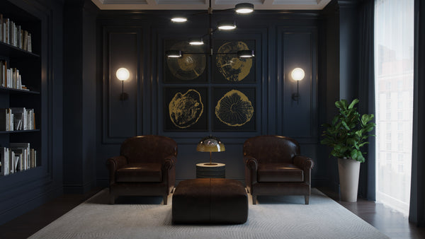 Time Lines (Set Of 4)  30" X 30"  Charcoal Frame