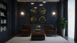 Time Lines (Set Of 4)  30" X 30"  Charcoal Frame