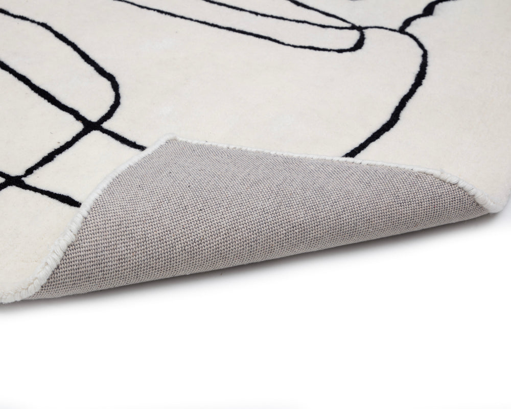 Tilda Hand Tufted Rug  Ivory / Charcoal  8' X 10'