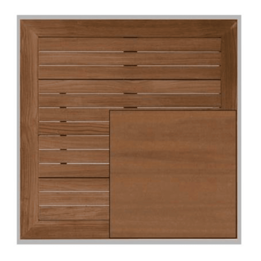 NO WOOD - Table Top - Aluminum Border - TEAK - 70cm x 70cm