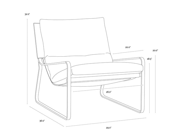 Zancor Lounge Chair Antique Brass