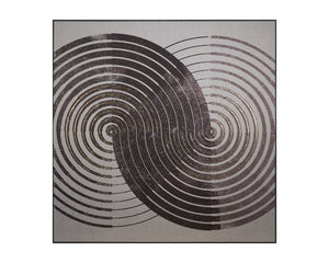 Vinyl Dreams (Set Of 2)  48" X 48"  Distressed Brown Floater Frame