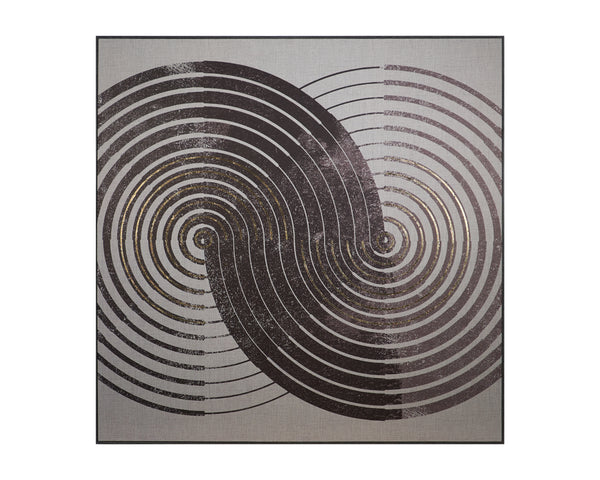 Vinyl Dreams (Set Of 2)  48" X 48"  Distressed Brown Floater Frame