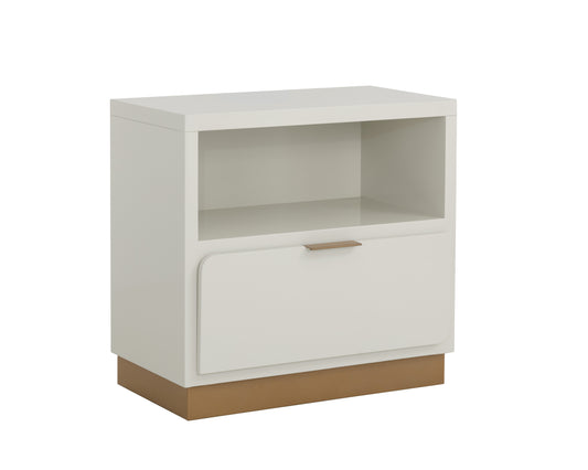 Jenkins Nightstand High Gloss Cream