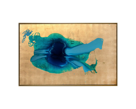 Ink Spill  60" X 40"  Gold Floater Frame