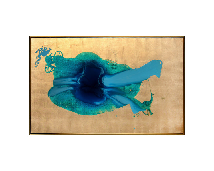 Ink Spill  60" X 40"  Gold Floater Frame