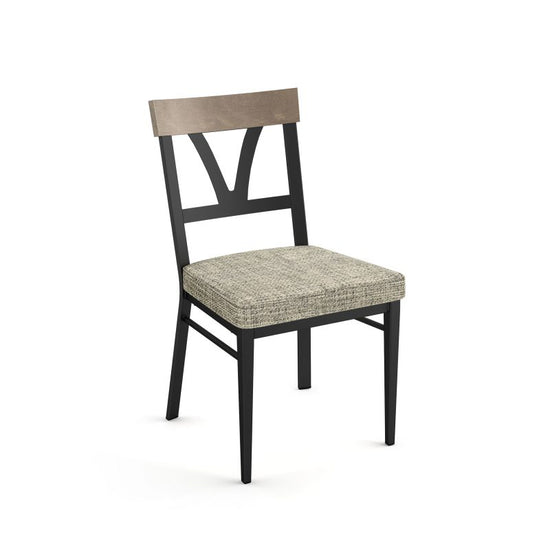 Lawrence Chair - upholstered seat wood backrest