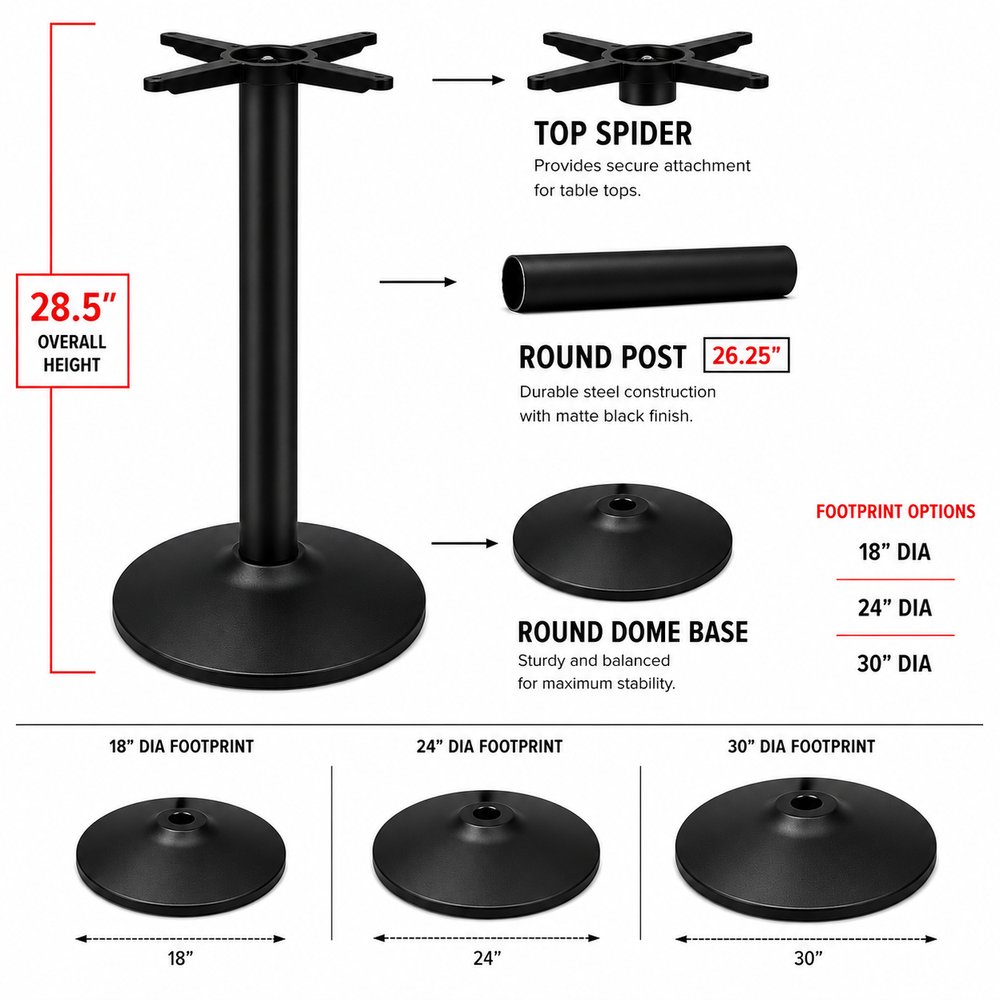 Round Table Base - Domed Plate
