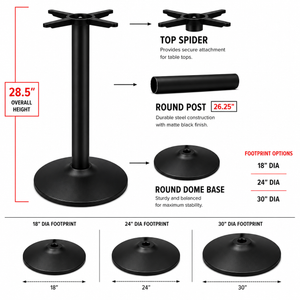 Round Table Base - Domed Plate