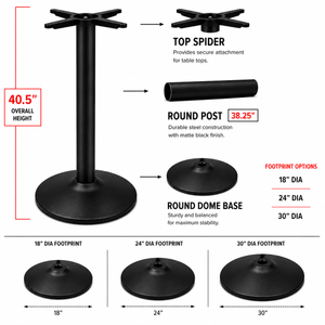 Round Table Base - Domed Plate