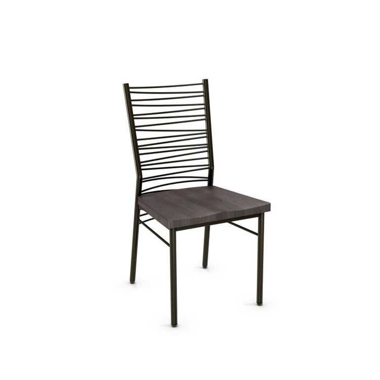 Crescent Chair - wood seat metal backrest