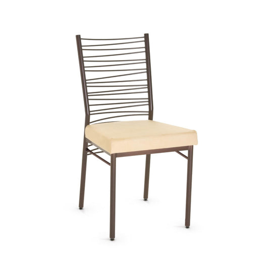 Crescent Chair - upholstered seat metal backrest