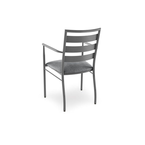 Tori Armchair - upholstered seat metal backrest