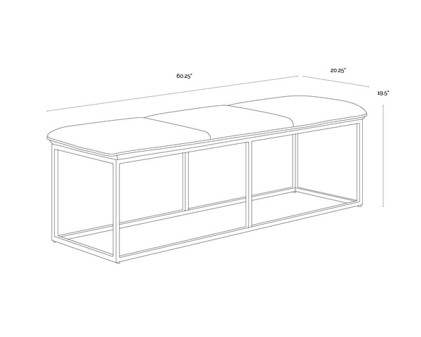 Alley Bench  Burnished Brass