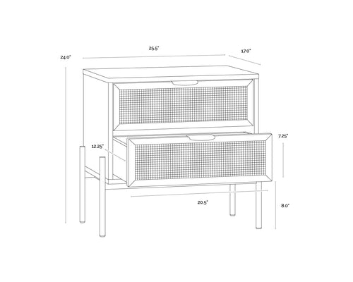 Avida Nightstand  Champagne Gold