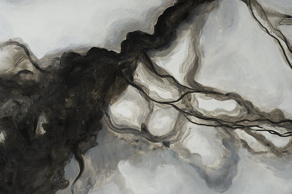 Smoke Screen  72" X 48"  Black Floater Frame