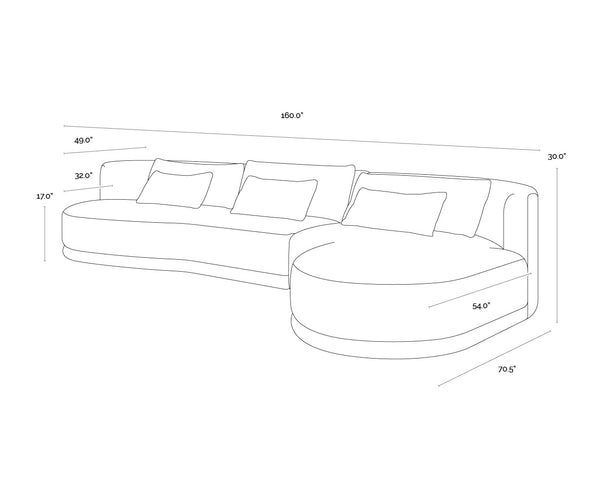 Laken Sofa Chaise Raf