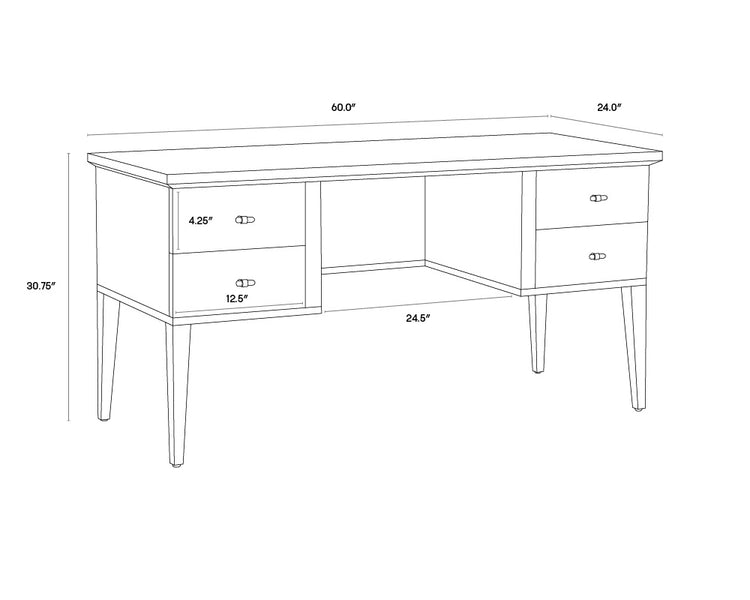 Pattinson Desk  White Ceruse