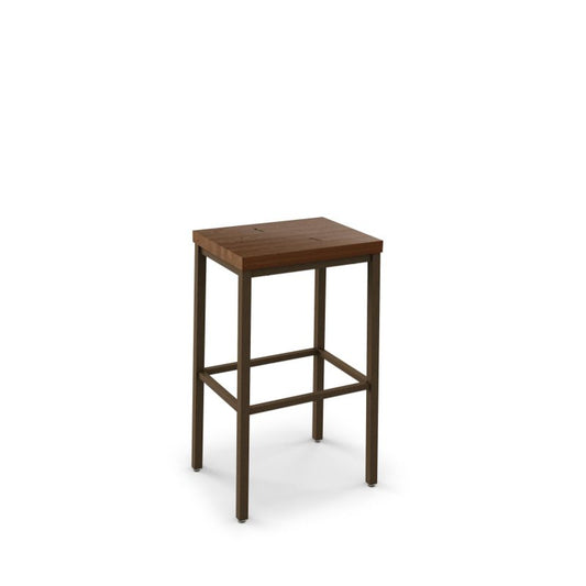 Bradley Non Swivel stool Bar height - wood seat 