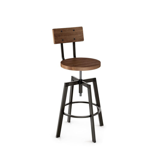 Architect Screw stool - wood seat and backrest