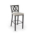 Washington Non Swivel stool Bar height - upholstered seat metal backrest