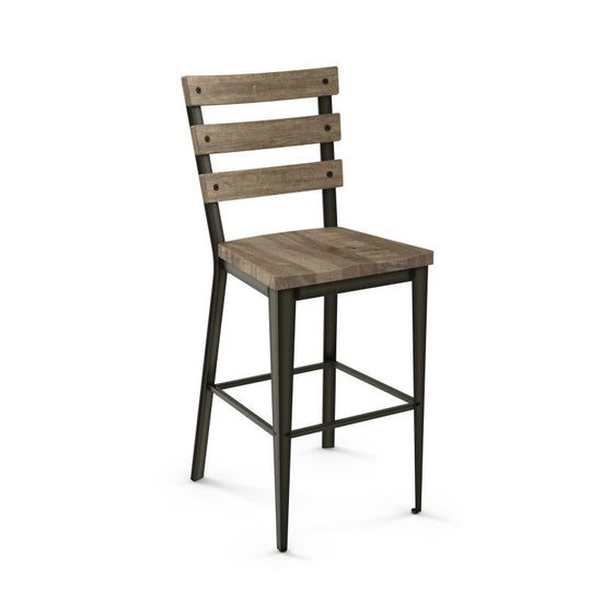 Dexter Non Swivel stool Counter height - wood seat and backrest