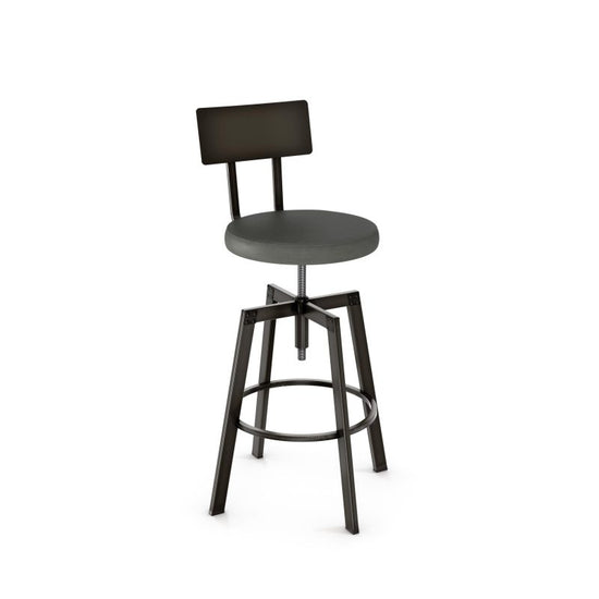 Architect Screw stool - upholstered seat metal backrest