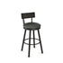 Lauren Swivel stool Bar height - upholstered seat metal backrest