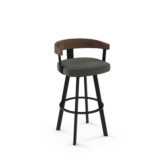 Lars Swivel stool Counter height - upholstered seat wood backrest