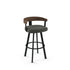 Lars Swivel stool Counter height - upholstered seat wood backrest