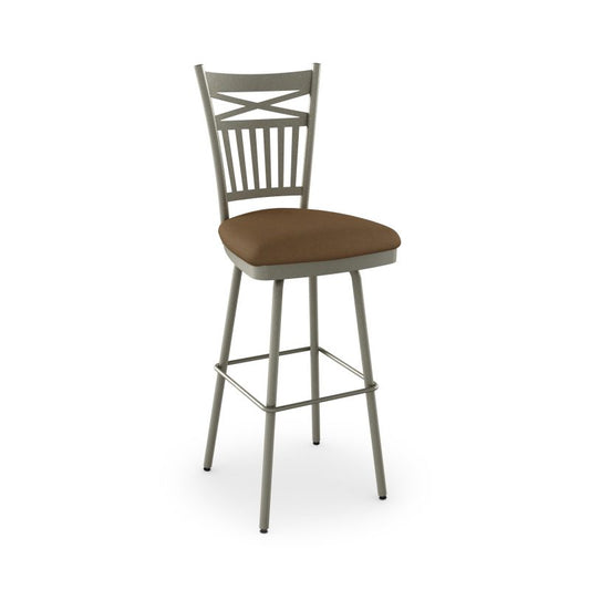 Garden Swivel stool Bar height - upholstered seat metal backrest