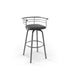 Turbo Swivel stool Counter height - upholstered seat metal backrest