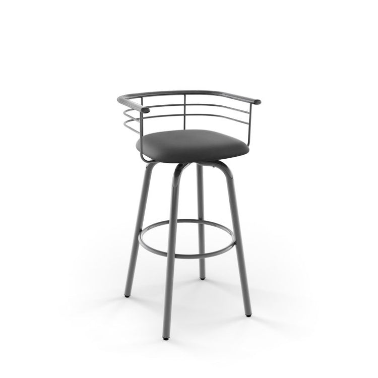 Turbo Swivel stool Counter height - upholstered seat metal backrest