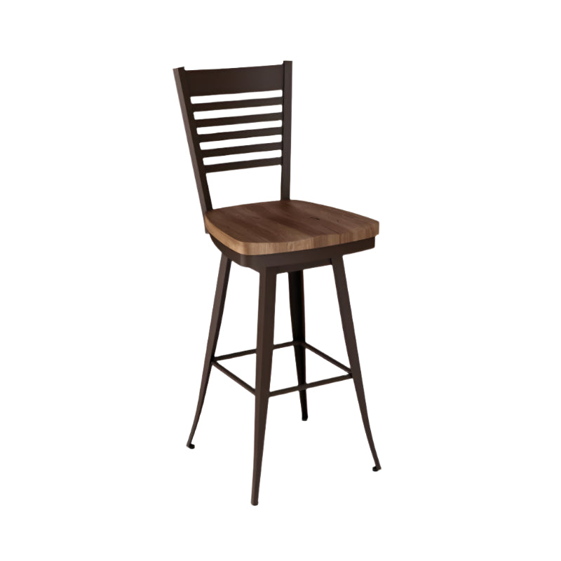 Edwin Swivel stool Counter height - wood seat metal backrest