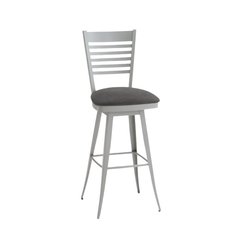 Edwin Swivel stool Bar height - upholstered seat metal backrest