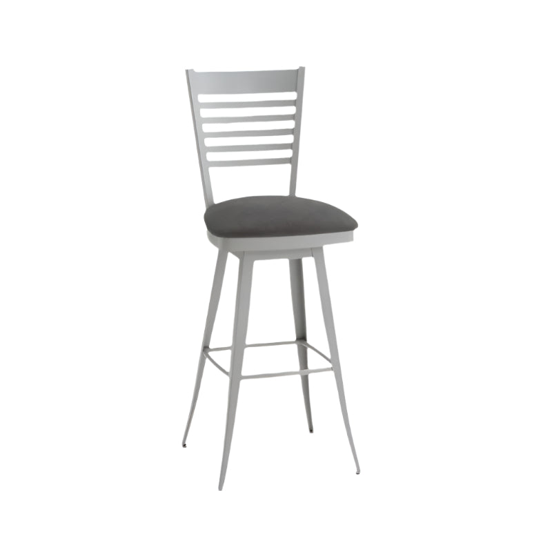 Edwin Swivel stool Counter height - upholstered seat metal backrest