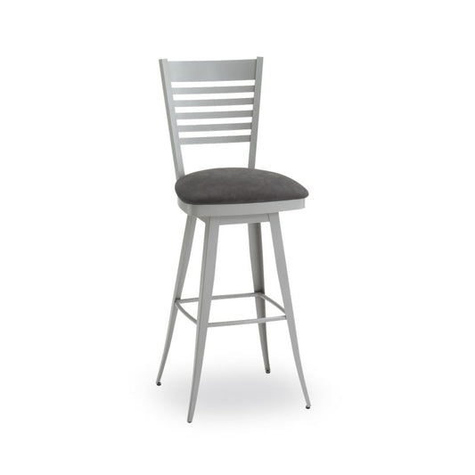 Edwin Swivel stool Counter height - upholstered seat metal backrest