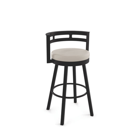 Render Swivel stool Bar height - upholstered seat metal backrest