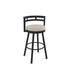 Render Swivel stool Bar height - upholstered seat metal backrest