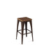 Upright Non Swivel stool Bar height - wood seat 