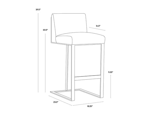 Dean Barstool  Antique Brass
