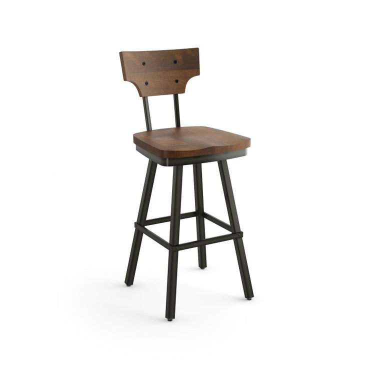 Gustavson Swivel stool Bar height - wood seat and backrest