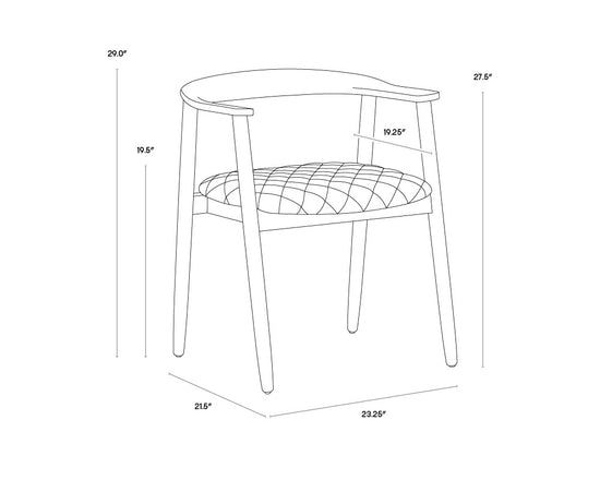 Jeremy Dining Armchair  Weathered Oak