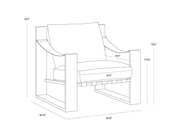 Berke Lounge Chair  Antique Bronze