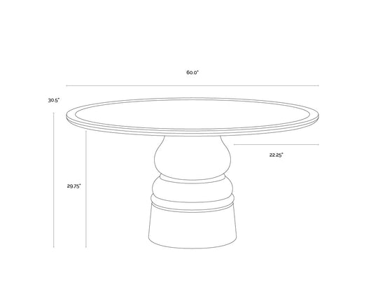 Quinton Dining Table - 60"W