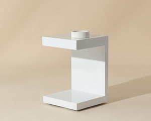 Bachelor End Table High Gloss White